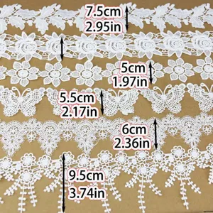 Water soluble lace trim embroidered floral ribbon sewing DIY apparel craft accessories