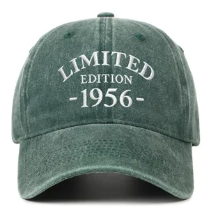 Vintage 1956 Limited Edition Washed Cotton Baseball Cap Distressed Embroidery Adjustable Dad Hat Birthday Gift For Men Women