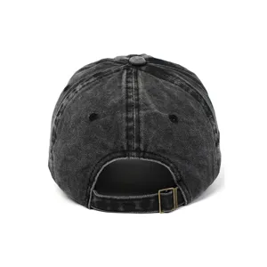 Vintage gewaschene Baumwolle Baseballkappe mit verstellbarer Metallschnalle Rückansicht