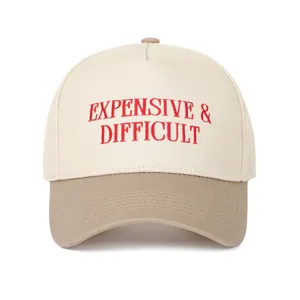 Casquette trucker vintage bicolore avec broderie rouge Expensive & Difficult pour le loisir.