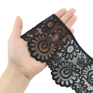 Wide Elastic Lace Trim Ribbon For Garment Sewing Wedding Dress Diy Craft Fabric Decorative Floral Hollow Pattern