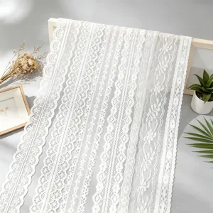 Weiße spitzenborte band rolle für diy handwerk, brautkleid nähen und geschenkverpackung.