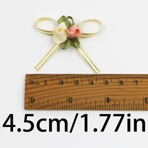 4.5cm Schleife Band Rose Deko für Geschenk Süßigkeiten Box Hochzeit Korsage Basteln