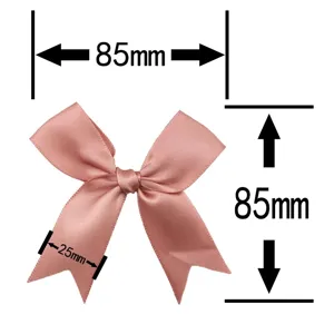 25mm Pink Ribbon Bows Satin Bows for DIY Craft Gift Wrapping Wedding Party Decor 20Pcs