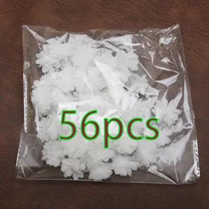 3cm white lace chiffon flower accessories for sewing and wedding decorations, 56pcs bag.