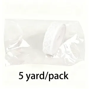 Weißes Spitzenband Rollendetail, 5 Yards pro Packung, ideal für DIY Hochzeit und Nähen.
