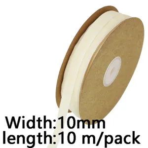 10mm cream velvet ribbon 10m roll for DIY crafts, gift wrapping, and holiday decoration.