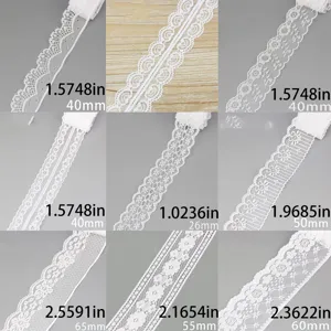 Weißes hohles Spitzenband zum Nähen, für Hochzeitskleider, Basteln und Geschenkverpackung.