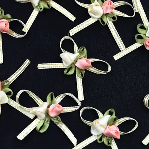 Handgemachte Polyester Band Schleifen Rosenknospe Stoff Schleifen Für Geschenkbox Hochzeit Party Dekoration DIY Handwerk Zubehör