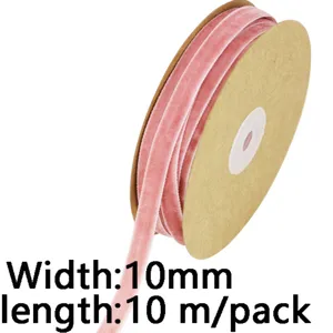 Pink velvet ribbon roll 10mm wide 10 meters per pack for gift wrapping crafts sewing decor