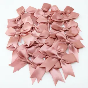 50pcs 25mm Pink Ribbon Bows DIY Hair Accessories Wedding Craft Party Decoration Bow Supplies