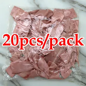 Lazos de cinta de raso rosa 20pcs por paquete moño de poliéster para decoración artesanal DIY.