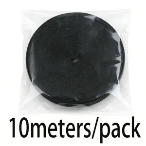 Black flocked ribbon 10 meters pack for DIY crafts gift wrapping and holiday decoration