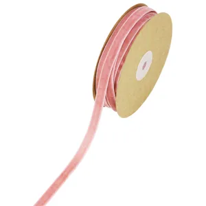 1cm Pink Velvet Ribbon Roll for DIY Crafts Holiday Decor Sewing and Gift Wrapping Bows
