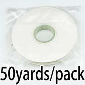 White ribbon roll packaging spool craft DIY sewing accessory 50 yards per pack new item
