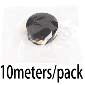 Zwart gouden hart bedrukt lint detail, 10 meter per verpakking, perfect voor geschenkverpakking.