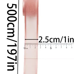 Nastro in Chiffon Rosa 500cm x 2.5cm Tessuto Trasparente per Matrimonio Confezione Regalo Fai Da Te