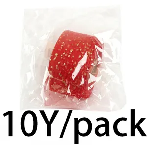 Rote Stern Tüll Band Rolle 6cm breiter Netzstoff für Geschenke verpacken Party Deko