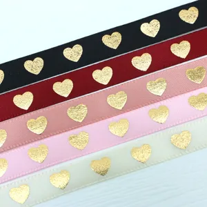 Nastro Cuore Dorato 1cm Set Tessuto Confezione Regalo Fai da Te Multicolore Confezione