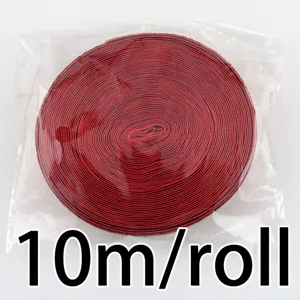 Red and black flocked ribbon roll 10m for gift box packaging and craft decoration main