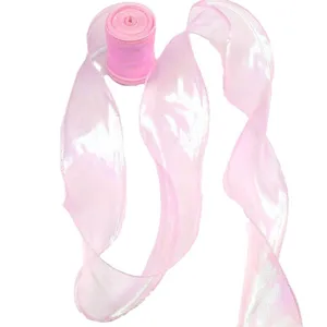 Διαφανης ροζ κορδελα organza 6cm καταλληλη για συσκευασια δωρων γαμου και διακοσμηση 8m
