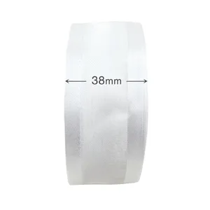 White sheer organza ribbon 38mm wide for gift wrapping, flower bouquet and cake decoration.