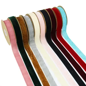 Premium 2.5cm velvet ribbon rolls for DIY crafts, gift wrapping, and clothing decoration.
