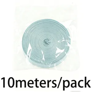 2.5cm flocked ribbon roll in light blue, 10 meters per pack, ideal for gift wrapping and DIY crafts.