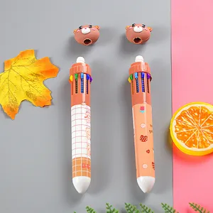 Stylo bille rétractable 10 couleurs ours mignon pour fournitures scolaires d'étudiants