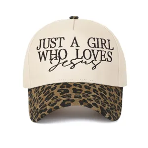 Casquette de Baseball Just A Girl Who Loves Jesus en Coton Brodé Trucker Hat Color Block Pour Femmes Hommes Ajustable