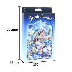 Artistiek junk journal achtergrondpapier stickers doos retro gedroogde bloemen creatieve kit.