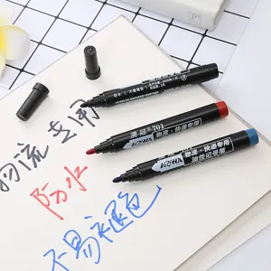 Professional 701 permanent markers in black, red, and blue colors shown on a white notepad