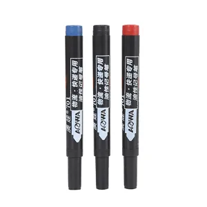 Set of three quick-drying 701 permanent markers in black, blue, and red