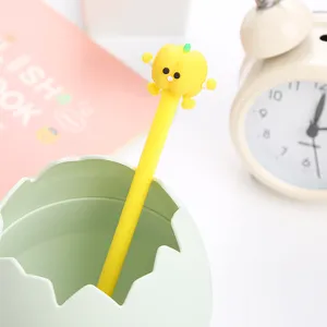 Stylo gel jaune mignon en forme de légume de dessin animé idéal pour étudiants