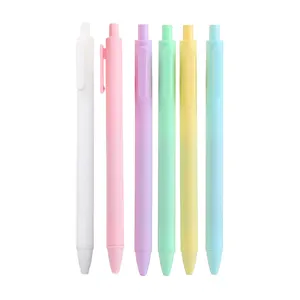 Set of 6 macaron color retractable gel pens with matte finish for school and office