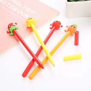 Lot de stylos gel créatifs en forme de légumes avec toppers carotte et tomate pour enfants
