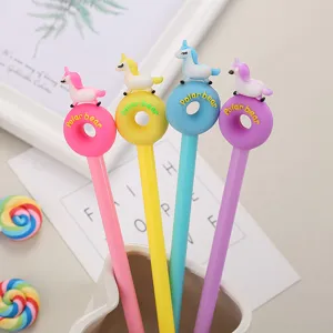 Creative Donut Unicorn Gel Pen For Students School Office Supplies Cute Cartoon Animal Plastic Stationery Signature Pen