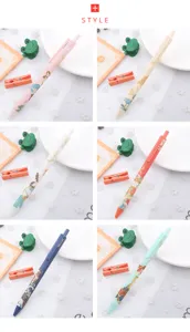Six different koi fish patterned retractable gel pens in aesthetic stationery layout