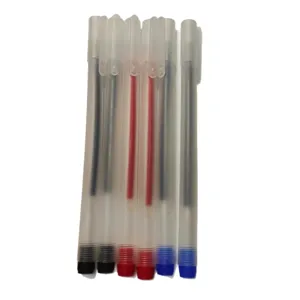 Set di 6 penne gel trasparenti satinate con inchiostro nero rosso blu