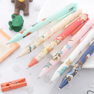 Vintage koi fish pattern retractable gel pens set with fine point tips for office and school