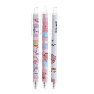 Set di penne gel a scatto 0,5 mm con simpatici cartoni animati per scuola e ufficio