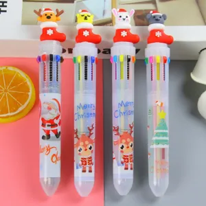 Penna a Sfera Multicolore con Decorazione Animale di Natale Penna Cartoon per Studenti Regalo Cancelleria Diario