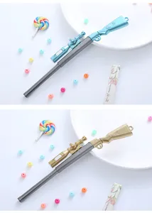 Stylo gel créatif en forme de fusil de sniper avec lumière LED et finition métallique