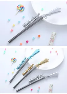 Stylos gel créatifs en forme de fusil de précision avec des perles décoratives