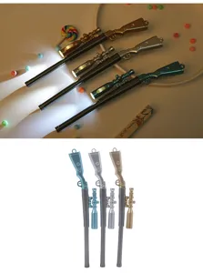 Stylo gel créatif en forme de fusil de sniper avec fonction lumière LED