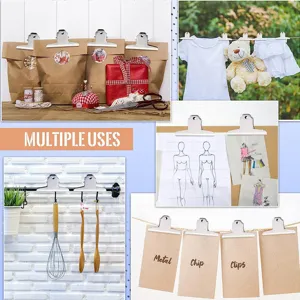 Stainless steel bulldog clips heavy duty metal binder clips for office home photo hanging
