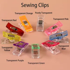 Small sewing clips multi-color transparent plastic craft clips for quilting and holding fabric