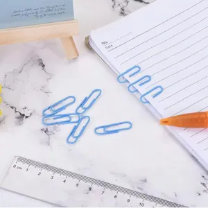 Blue metal paper clips bulk colored clips for office stationery and cute book marker set