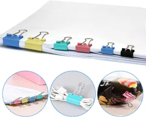 Set di clip per rilegatura colorate per ufficio carta documenti e organizzatore di cavi.