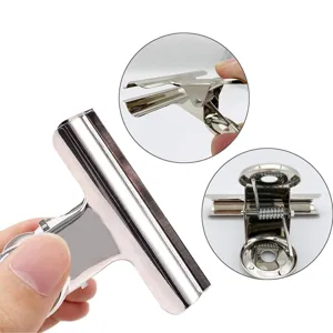 Stainless Steel Binder Clip Heavy Duty Metal Clamp Office Stationery Document Paper Organizing Binding Tool